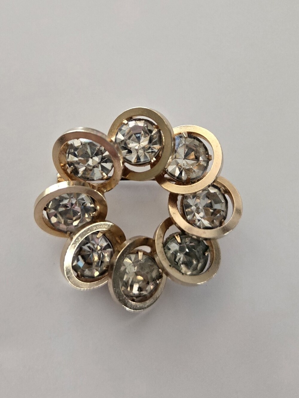 Vintage Judy Lee "Celeste" Gold-Tone Clear Rhinestones Cluster Brooch